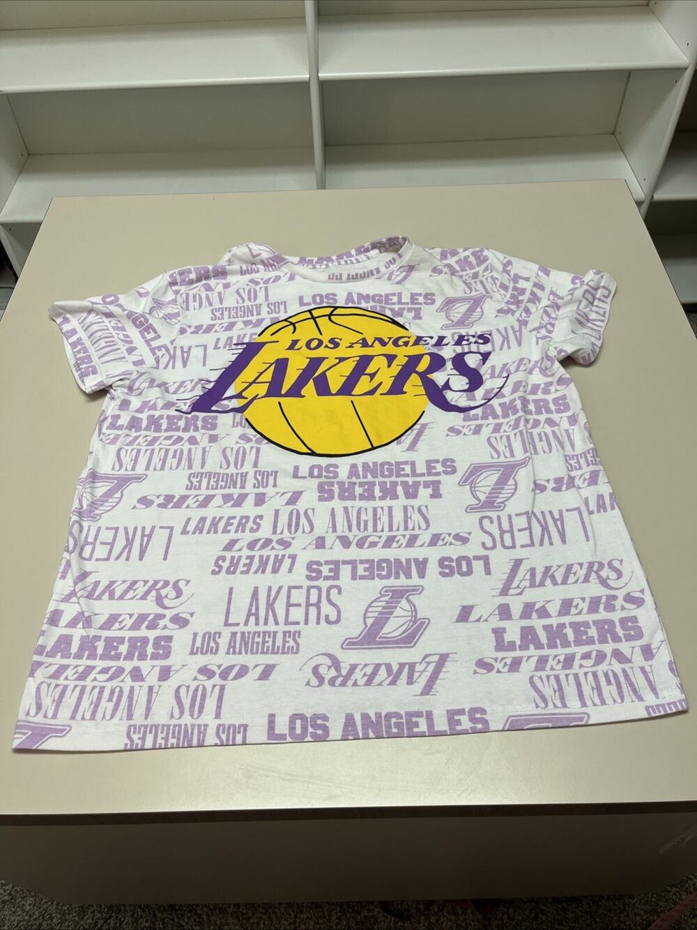 NBA Women's Los Angeles Lakers Logo Shirt Basketball Streetwear AOP XL